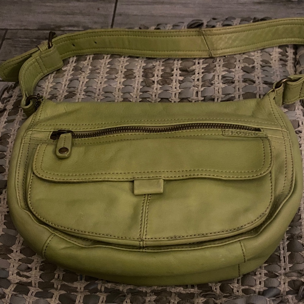 Fossil Green Leather Women's Bag